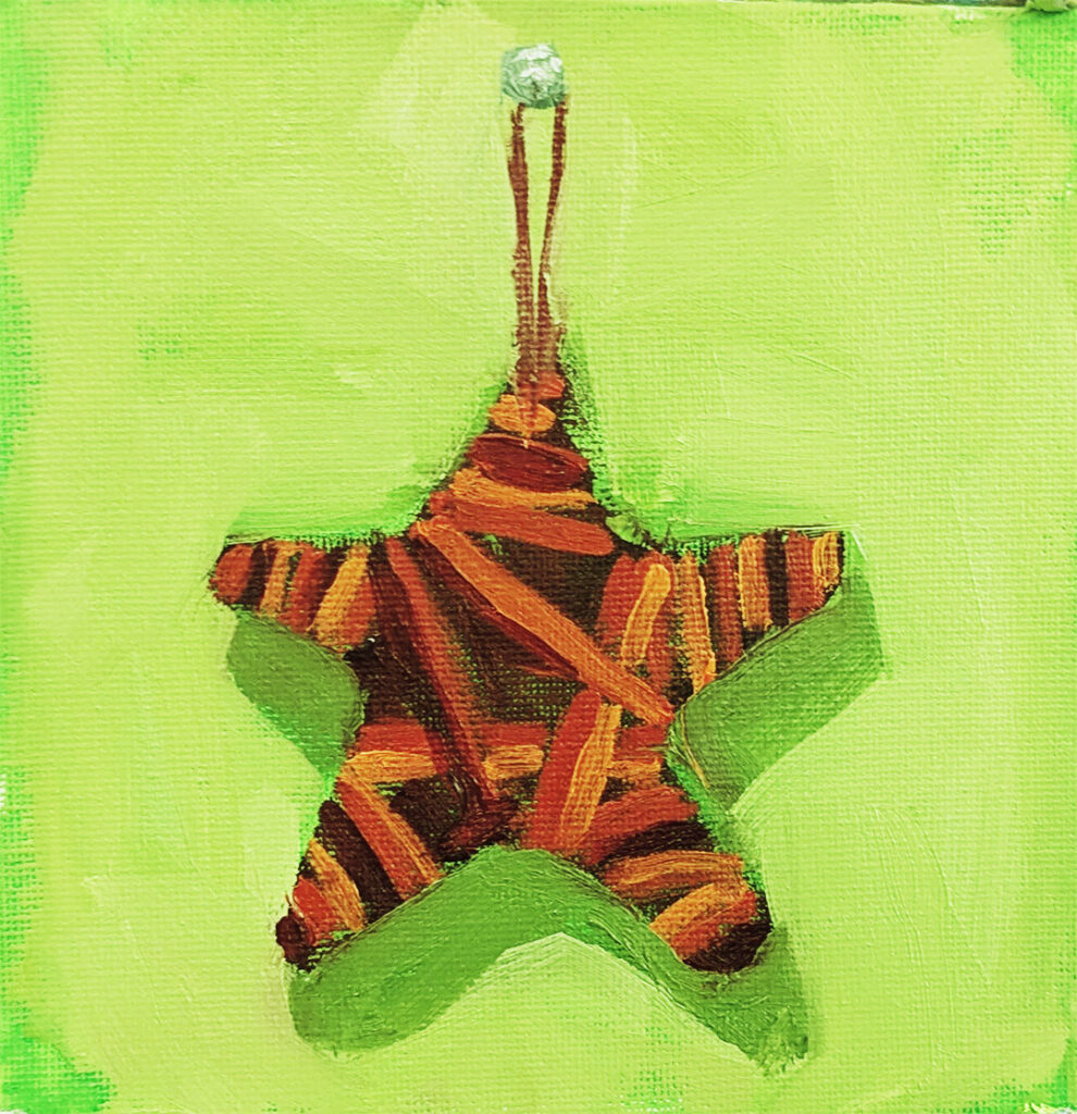 Crazy-Christmas-Colors-6x6-in-oil-painting-on-panel-by-JDHolmes